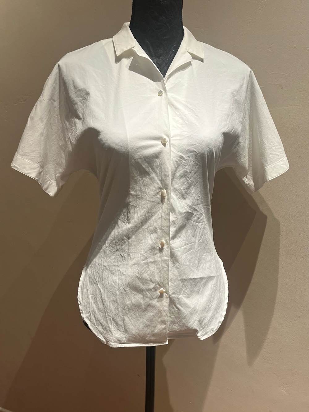 The Row Classic White Short-Sleeve Button-Down Shirt